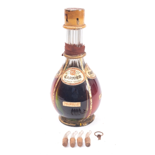 483 - Garnier Enghien-France four section Liqueur,: Prunelle, Triple-Sec, Abricotine, Liqueur D'Or, sealed... 