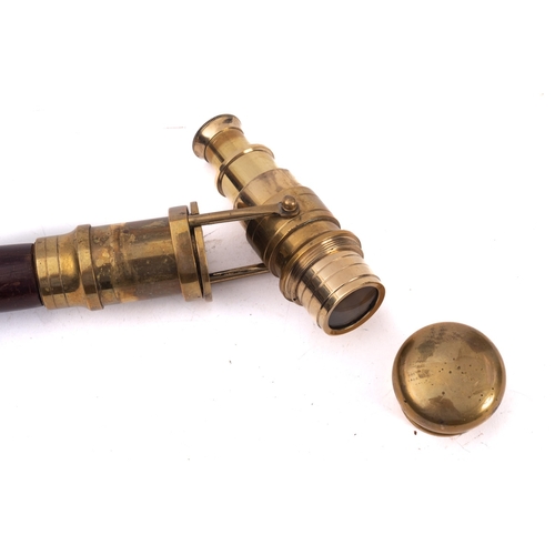 53 - A reproduction brass telescope 'Gadget' stick, 94cm long.