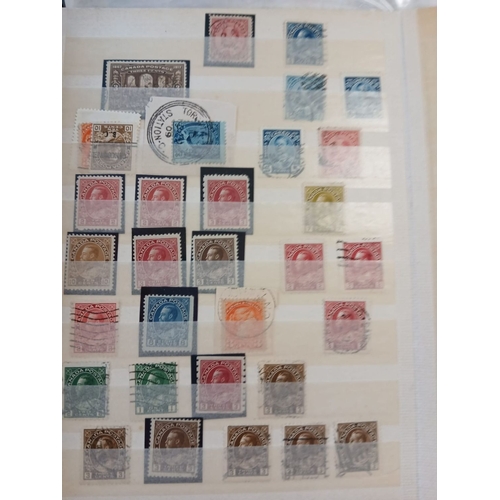 548 - World stamps in albums, on leaves, packets, stockcards, in 2 boxes.