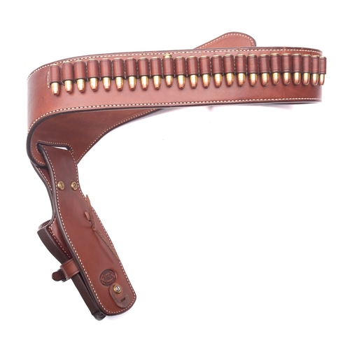 59 - Sierra Saddle Company  A fine brown leather Western style gun  belt for  a Colt Peacemaker or simila... 