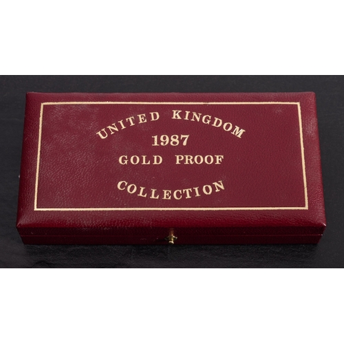 702 - 1987 United Kingdom gold proof set (1/2 sovereign, sovereign and £2 coin).