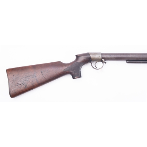 72 - A Lincoln Jefferies .177 calibre air rifle, serial number 5571, on a chequered semi pistol grip waln... 