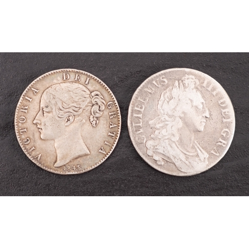 723 - A 1696 and a 1846 Crown (2)