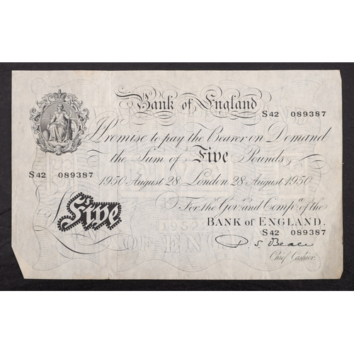 731 - A 1950 Beale White £5 note.