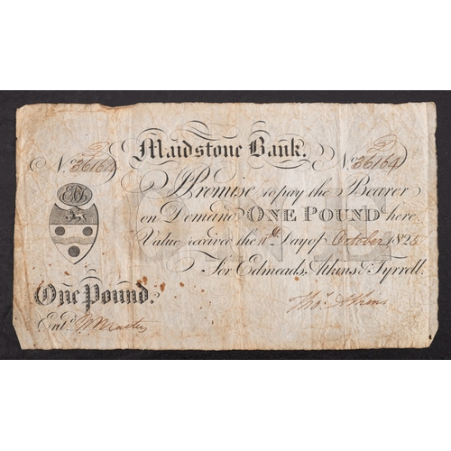 732 - A 1825 Maudstone Bank £1 note.