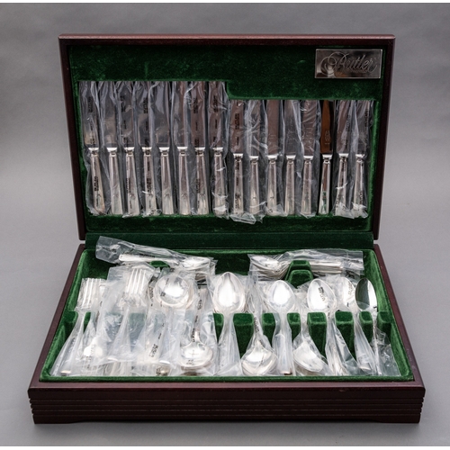 10 - An Elizabeth II silver plate Fulwood pattern canteen of flatware by Butler of Sheffield, circa 1990'... 