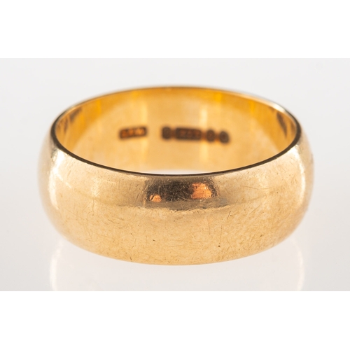 1058 - A 9ct gold wedding band, UK hallmark, size P1/2 to Q, 6.5grams.