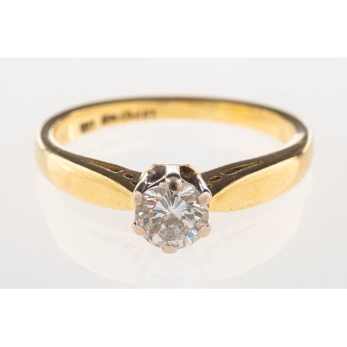 1074 - A diamond solitaire ring, claw set with a single brilliant-cut diamond, diamond approx. 0.30 carat, ... 