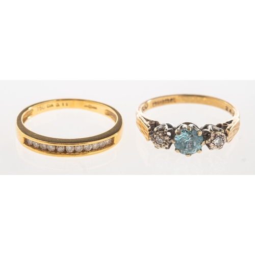 1120 - A small group of jewellery, including an 18ct gold half eternity style ring set with approx. 0.15 ca... 