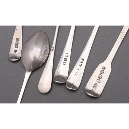 131 - A mixed group of Bright-cut tea spoons, various dates and makers mostly 20th century, 225gms. (7.25o... 