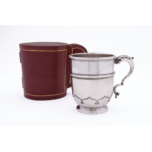 179 - A George V silver cased christening mug by Goldsmiths and Silversmiths Company Ltd, London 1926, in ... 