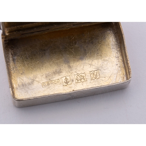 204 - A Victorian silver snuff box by George Unite, Birmingham 1864, of rounded rectangular form, with a m... 