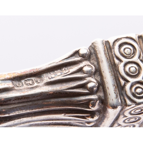 266 - A George V silver owl shaped baby rattle maker's mark rubbed out, Birmingham 1913, with mother-of-pe... 