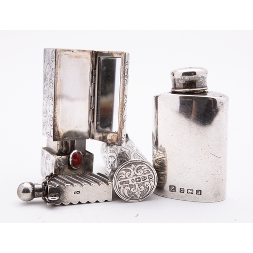 272 - A mixed group of silver scent bottles including; a Chester silver scent bottle by Crisford & Norris ... 