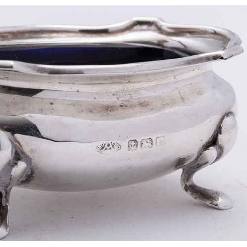 34 - A mixed group of silver including; a pair of George II silver cauldron salts by David Field, London ... 