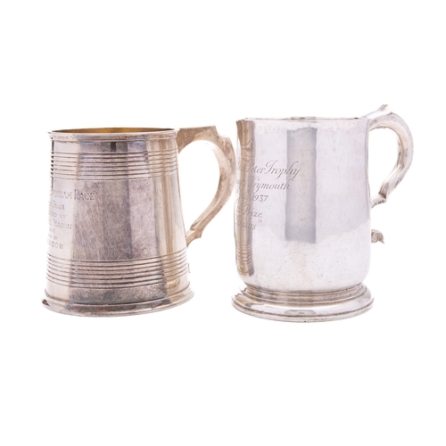 35 - Sailing interest; A George VI silver mug by C Shapland & Co (Stanley Shapland), London 1937, of balu... 