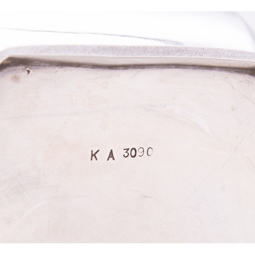 355 - A Edward VII silver tea pot marks almost rubbed out, Birmingham 1908, of canted rectangular form, do... 