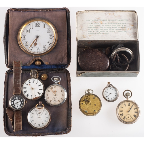 455 - A group of various pocket and wristwatches including Warner, Dublin a silver fusee open-faced pocket... 