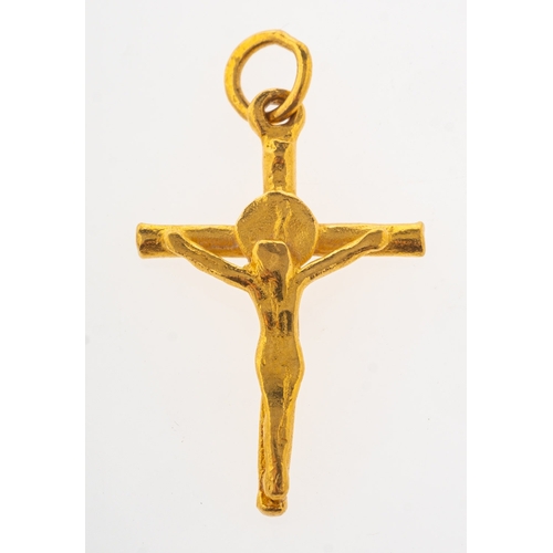 759 - A crucifix pendant, unmarked, length approx. 2.8cm, 3.0grams.