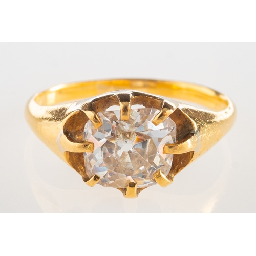 935 - A diamond ring, claw set with a cushion-cut diamond, diamond approx. 1.62 carats, (approx. 7.5mm x 6... 