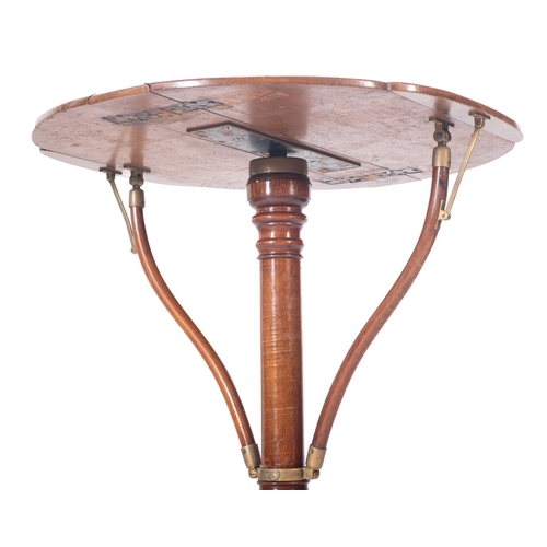 1004 - Swann & Millicon - An unusual Victorian mahogany and brass metamorphic music stand, the circular top... 