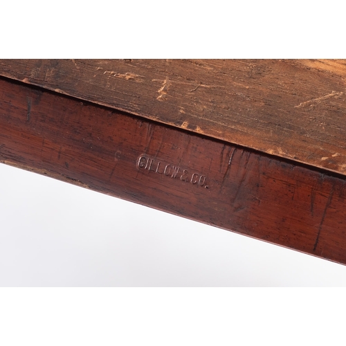 1008 - Gillow & Co - An early Victorian mahogany and painted slate top work table, the square top with a bo... 