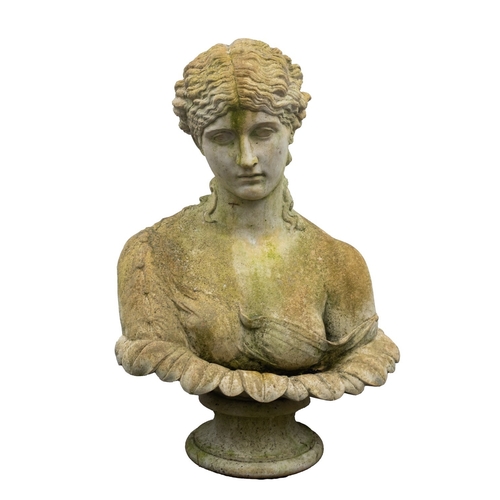 1175 - A stone composition bust of Clytie, cast after the Antique, probably by Haddonstone, modern; the nym... 