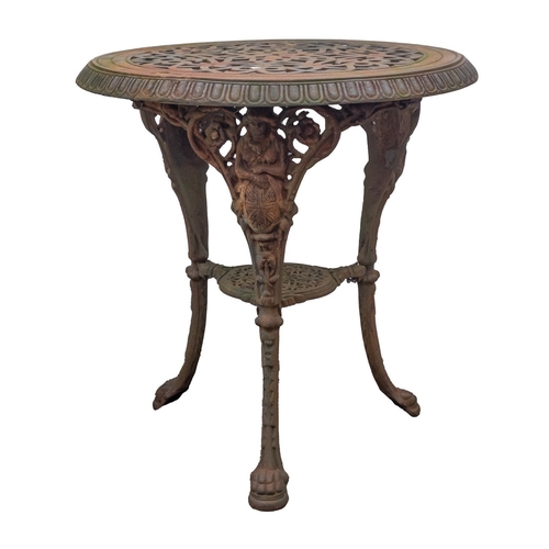 1185 - A Victorian cast iron circular garden table, the Britannia, possibly by Baxendale & Co Ltd., Manches... 