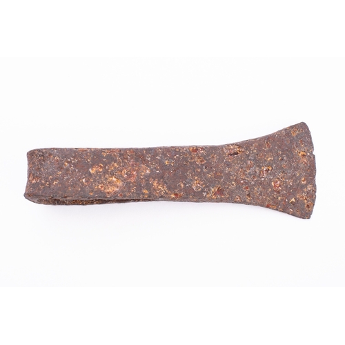 275 - An iron axehead, probably Germanic Celtic, circa 500 AD; with tapered oval socket and flared blade; ... 