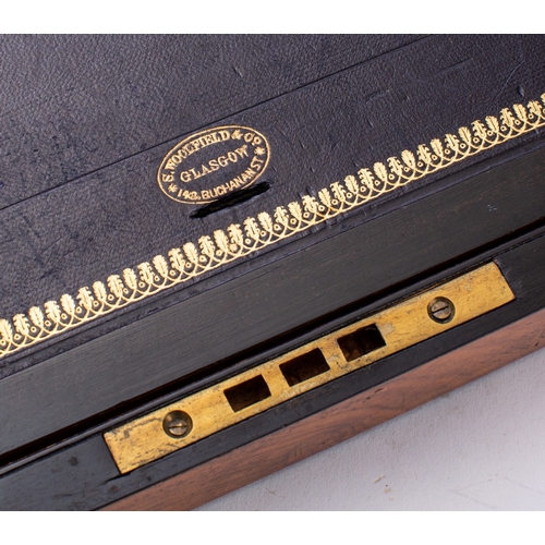 320 - A Regency or George IV walnut and brass mounted writing slope, by Woodfield & Co., Glasgow, circa 18... 