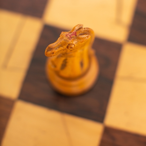 345 - A Staunton pattern boxwood and ebony chess set, possibly by Jaques & Son Ltd, London, early 20th cen... 