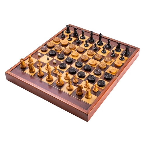 345 - A Staunton pattern boxwood and ebony chess set, possibly by Jaques & Son Ltd, London, early 20th cen... 