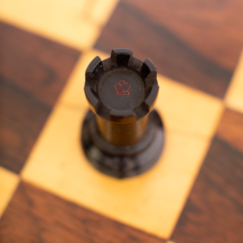 345 - A Staunton pattern boxwood and ebony chess set, possibly by Jaques & Son Ltd, London, early 20th cen... 