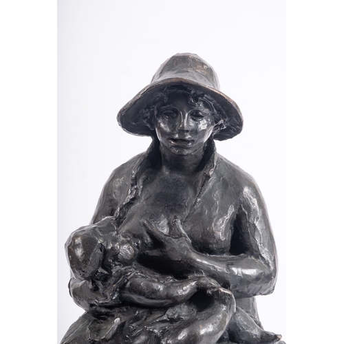 382 - After Pierre-Auguste Renoir (1841-1919), a patinated bronze group of a nursing mother with infant, M... 