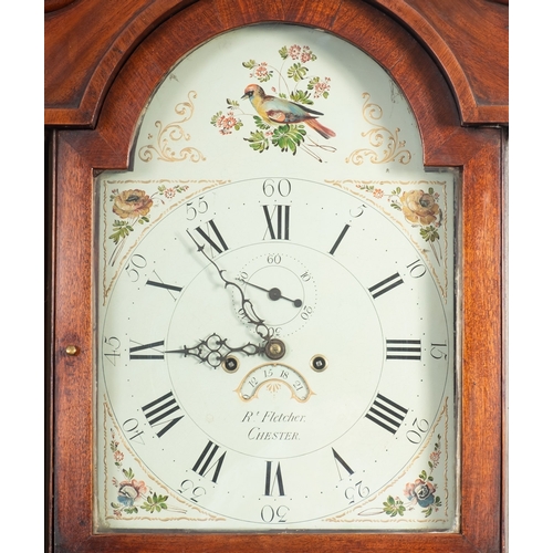 576 - Robert Fletcher, Chester an oak longcase clock the eight-day duration movement striking the hours on... 