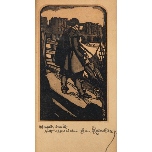 593 - *Edward Gordon Craig (British, 1872-1966) - D'Artagnan in London - Woodcut - 17 x 10cm - 36.5 x 22.5... 