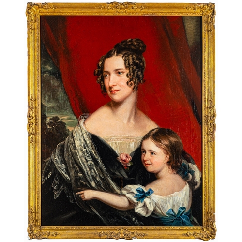 623 - British School, 19th Century - Portrait of Maria Brown, wife of William Brown, with their daughter M... 