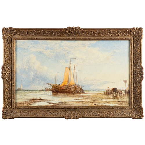 638 - Attributed to James Webb (British, 1825-1895) - Scheveningen - Oil on canvas - 34 x 59.5cm - 47 x 72... 