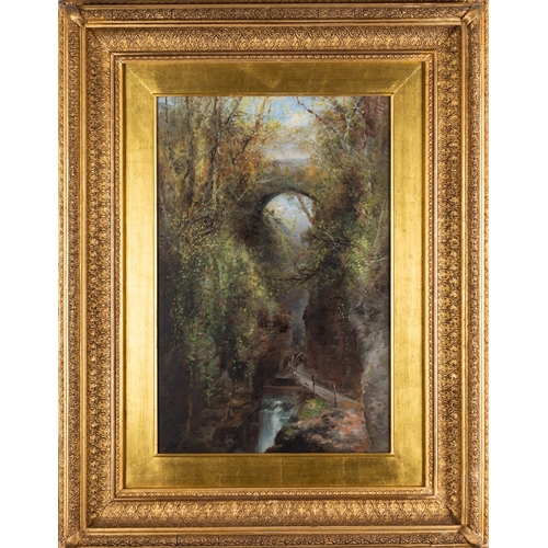 657 - William Widgery (British, 1826-1893) - Lydford Gorge - Oil on canvas - 44 x 29cm - 69 x 54cm framed ... 