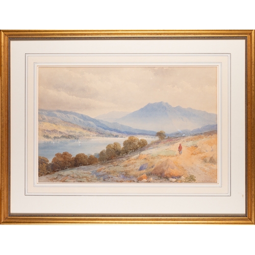 676 - Edwin Aaron Penley (British, 1826-1893) - Scottish lakeside landscape -  Watercolour - 30.5 x 47cm -... 