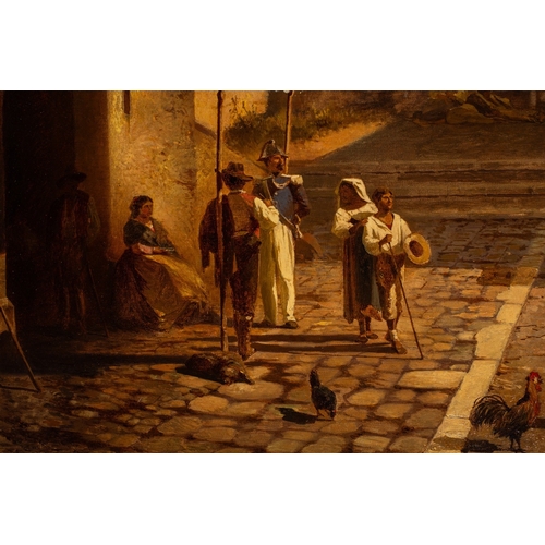 706 - Franz Richard Unterberger (Austrian, 1838-1902) - Market scene in Palestrina, in the Roman Campagna,... 