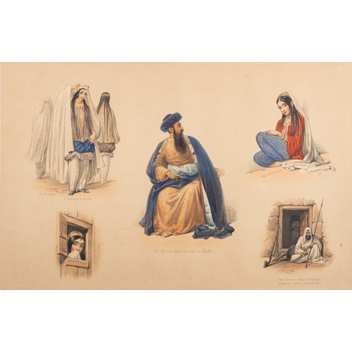 730 - After James Atkinson (British, 1780-1852) - Sketches in Afghanistan - Album of twenty-five colour li... 