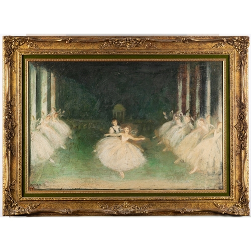 799 - *Gladys Marguerite Baker (British, 1889-1959) - Ballet dancers on stage - Oil on canvas - 49 x 74cm ... 