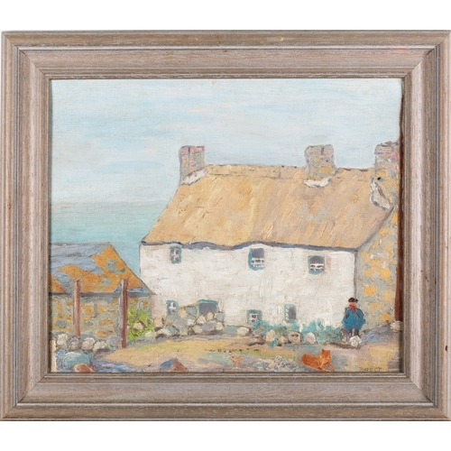 801 - Bagot (20th Century) - Seaside cottage - Oil on board - 27 x 32cm - Signed lower right - Together wi... 