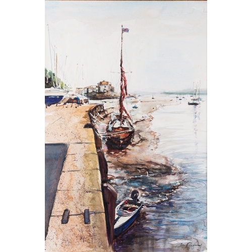 812 - Toni G. Hazlewood (British, Contemporary) - Topsham Harbour Devon - Watercolour - 53 x 35cm - 77 x 5... 