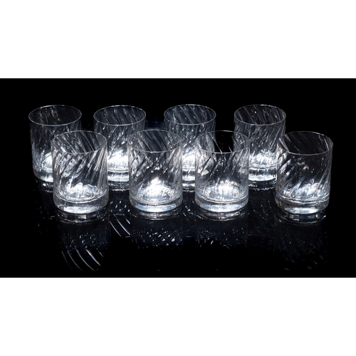 1 - A suite of Orrefors Helena wrythen moulded trumpet shaped glasses, comprising seven large, seven med... 