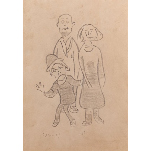 143 - Manner of Laurence Stephen Lowry (British, 1887-1976) - Street and other scenes, and a family portra... 