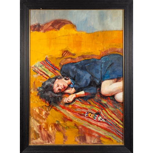 161 - *Robert Oskar Lenkiewicz (British, 1941-2002) - Monca Waiting - 1979 - Oil on canvas - 143 x 100cm -... 