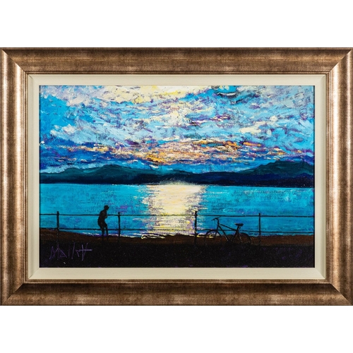 176 - Timmy Mallett (British, b 1955) - Sunset on a lake - Oil on canvas - 49 x 74cm - Signed lower left