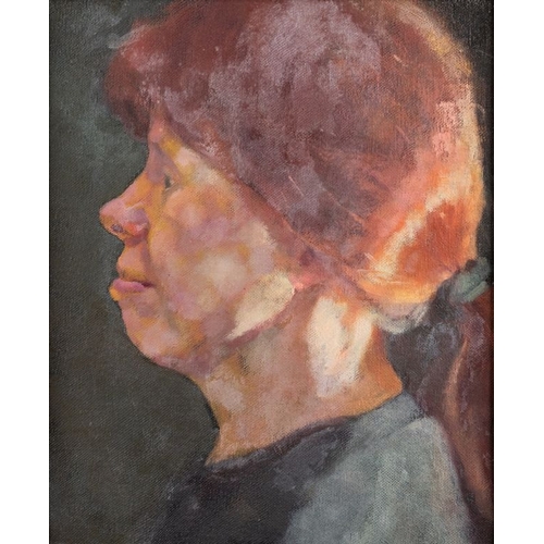 179 - Louise Courtnell (British, b. 1963) - Carolyn - Profile - Oil on canvas - 30 x 25cm - 45.5 x 40.5cm ... 